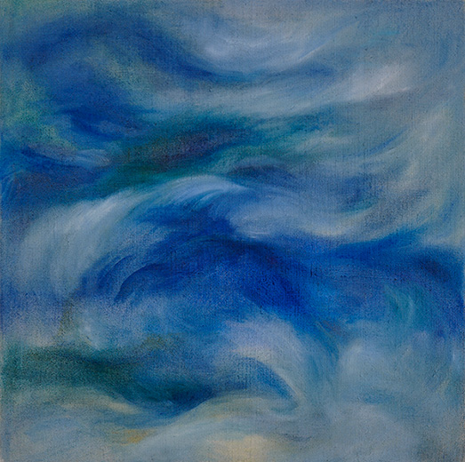 Current 61x61cm oil, dry pigment and pastel on antique hemp 2026